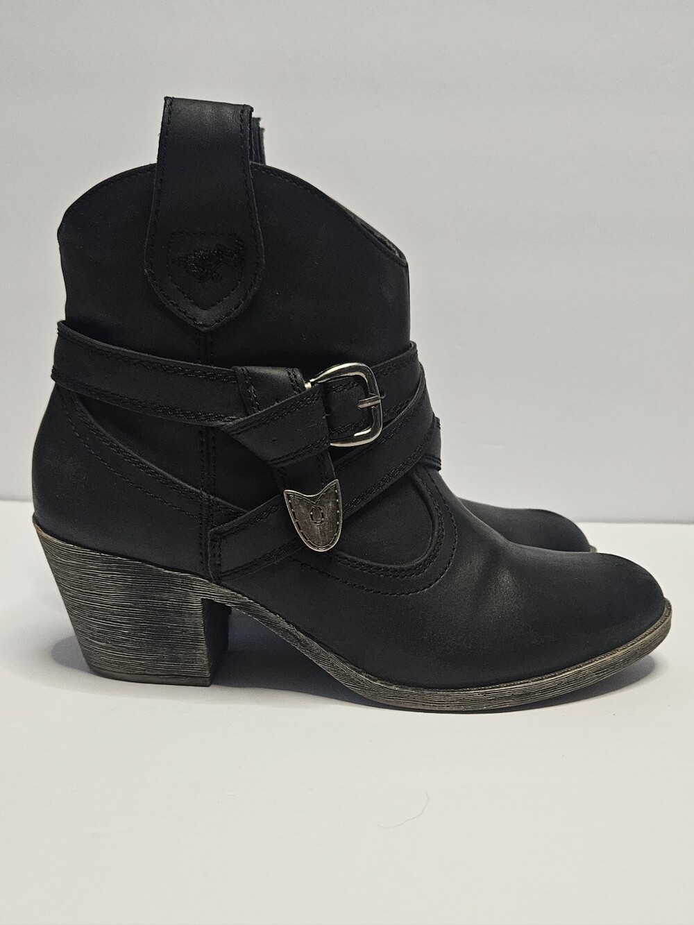 Rocket Dog Satire Black Womens Pull On Cowboy Ankle Shoes Boots